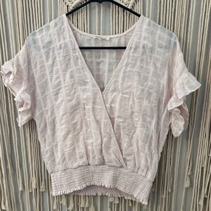 LOVESTITCH Light Pink Textured Blouse